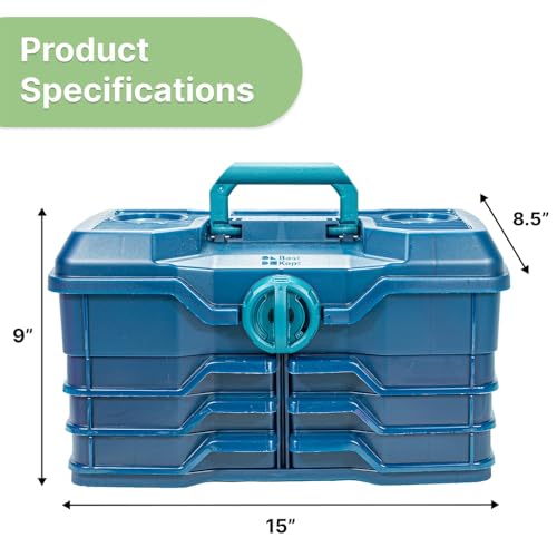 Best Kept | Bathroom Storage Case | Portable Travel Toiletry Case | Shower Lidded Caddy | Travel Toiletry Train Case | Navy Blue