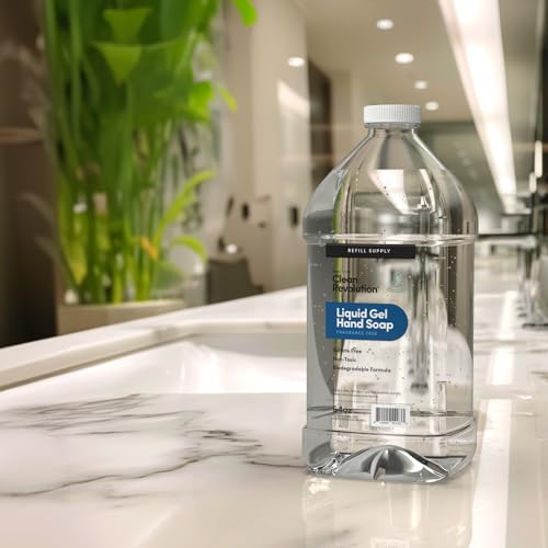 Clean Revolution Liquid Gel Hand Soap, Silky Rich Liquid, Quick Lather, Fast Rinsing (Fragrance Free) 64 Fl Oz (Pack of 2)