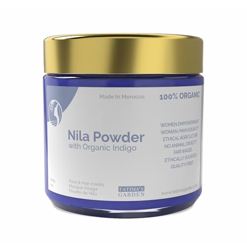 Fatima's Garden Pure Nila Indigo Powder 200g - Natural Moroccan Face & Hair Care Powder for Exfoliating and Moisturizing