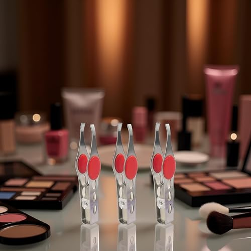 3Pcs Silver Tweezer With LED Light For Hair Removal Makeup Tool Eyebrow Eyelash for Women Facial Hair, Lash Trimmer, Hair Tweezers, Ingrown For Tweezer, Tweeze, Women's Hair Removal Tweezers