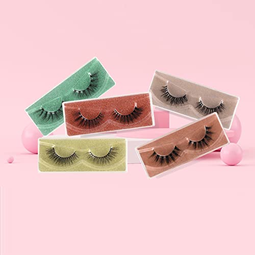 Lashes Fluffy Mink Eyelashes Natural Look 5D Faux Mink False Lash Bulk Cat Eye Fake Eyelash Wholesale Soft Wispy Strip Eye Lashes with Individual Portable Lash Pack