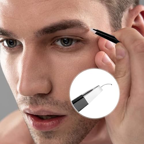 Eyebrow Tweezer Set 3-Piece for Women & Men - Professional Slant and Pointed Tweezers Set with Case - Precision Tweezers Kit for Facial Hair, Splinter and Ingrown Hair Removal