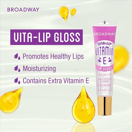 Ruby Kisses Broadway Vita-Lip Clear Lip Gloss (10 Pack), Ultra-Hydrating & Soothing Formula with Vitamins, High-Shine Non-Sticky Finish Lip Balm with Mint, Rosehip, Coconut, Mango, Argan, Honey, Shea