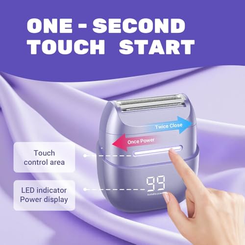 Electric Shaver for Women Waterproof Wet Dry Mini Electric Razors for Women - Cordless Ladies Electric Shaver for Hair Removal, Legs, Face, Body, Bikini,Sensitive Skin, Teens, Ladies £¨Blue£©