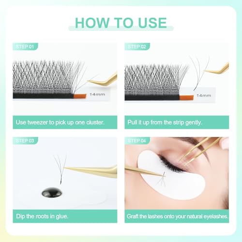 NAGARAKU W Eyelash Extension 3D Volume Premade Fan 0.07mm C curl 8-15mm mix Faux Mink Matte Black Cluster Easy Fanning yy Eye Lashes