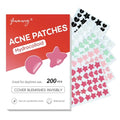 Star Pimple Patches for Face - Cute Heart & Star Hydrocolloid Acne Patches with Tea Tree & Salicylic Acid, 200 Count, 5 Colors, 4 Sizes (10-14mm), Ultra-Thin Spot Stickers