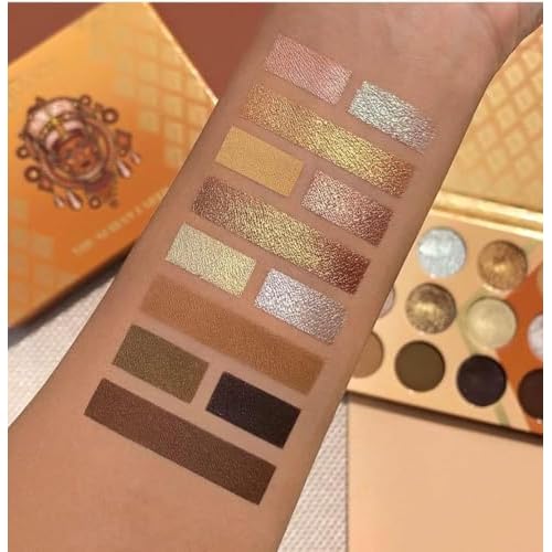 Juvia's Place Nubian Earth Palette - Browns, and Tans - Matte and Shimmer Pressed Pigments - Flattering for All Skin Tones - Shine Brown, White, Brown Palette