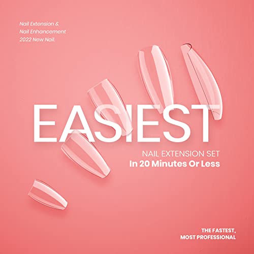 Beetles 20Pcs Gel Nail Polish Kit Pastel Paradise Girly Colors with Nail Tips and Glue Gel Nail Kit Easy DIY Nail Art Fast Nail Extension Set Acrylic Nail Kit