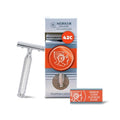 MERKUR 42C Double Edge Safety Razor, Hexagonal Handle, Three-Piece Design, Closed Comb Straight Bar, Bright Chrome Finish, Made in Germany
