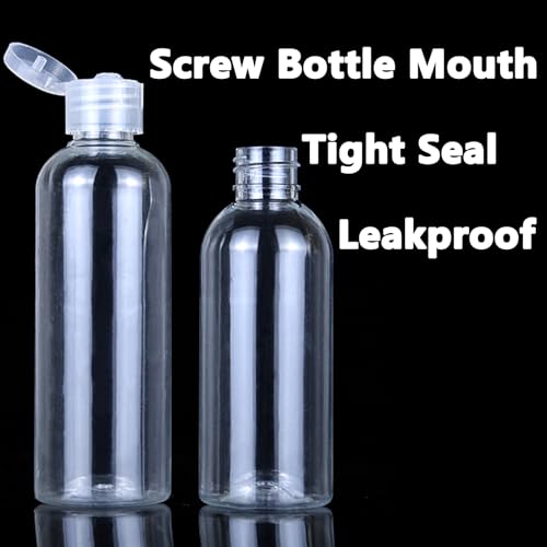 120PCS 2 Oz Clear Plastic Empty Bottles, Plastic Squeeze Bottle with Flip Cap, Refillable Portable Travel Size Bottles Bulk for Shampoo, Lotions, Liquid Body Soap