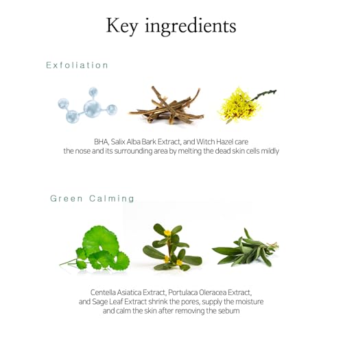 Blackhead Melting Mask 5ea - Gentle Nose Mask for Blackhead Dissolving, Pore Tightening, Exfoliating with BHA, Salicylic Acid, Centella Asiatica, Oil Control