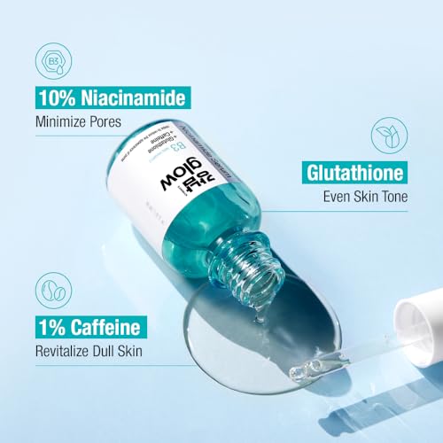 Niacinamide B3 Serum | Korean Pore Minimizer Glutathione Serum for face | Vitamin B3 & Multi Peptide for Face | Glow FacialSerum for Dark Spots | Glass Skin Korean Skincare - 1.01 fl oz (30ml)