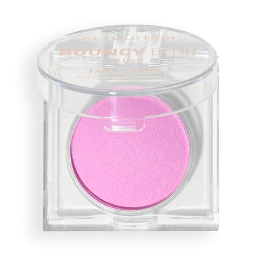 Revolution Beauty London, Bouncy Blur Blush, Powder Makeup Blush for Cheeks, Buildable Formula, Vegan & Cruelty-Free, Lilac Pink, 0.19 oz