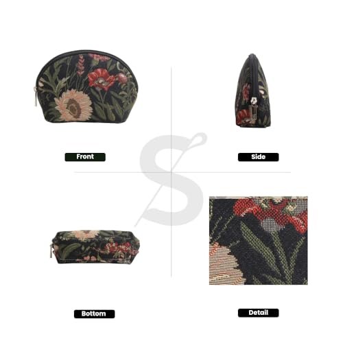 Signare Tapestry Cosmetic Bag Makeup Bag for Women with Floral Design