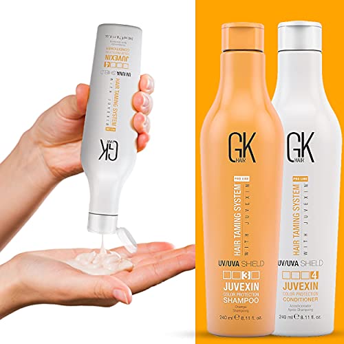 Global Keratin GK HAIR Shield Shampoo and Conditioner Duo (240ml/ 8.11 fl. oz) |Leave in Conditioner Cream 130ml