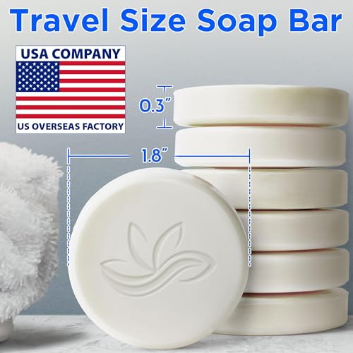 BERGMAN KELLY - Hotel Soap Bars - White Tea, 0.5 oz, 100 PK - Travel Size Luxury Bulk Amenities Bar Soap - Mini Individually Wrapped Round Soap - Small Toiletries for Airbnb, Motel, Guest Bathroom