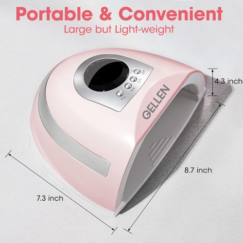 Gellen 268W UV Light for Nails - Professional Fast Curing Lamp with 4 Timers, 66 LED Beads - Dryer for Gel and Acrylic Nails