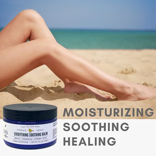 The Yellow Bird Foot Cream (8 oz) and Everything Soothing Balm (4 oz) Natural Skin Moisturizer for Hands, Feet, and Body.