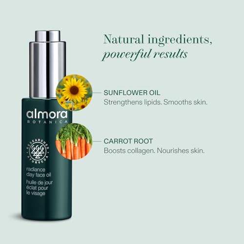 Radiance Day Face Oil 15mL | Hydrating & Brightening Facial Oil for Glowing Skin | Lightweight, Non-Greasy Formula with Sunflower Oil & Beta Carotene | Natural, Vegan Skincare