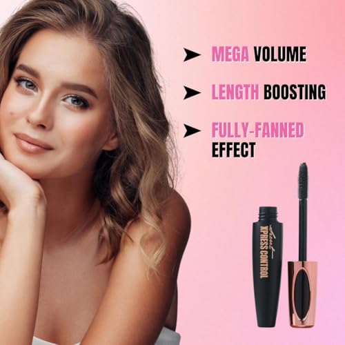 Two Pack: Silk Fiber Mascara 4D, Lengthening and Thickening, Secret Xpress Control - Long Lasting & Smudge-Proof, All Day Exquisitely Full, Long, Thick, Lashes