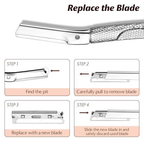 Dermaplaning Tool for Face, Eyebrow Razor, Eyebrow Shaping, Eyebrow Hair Trimmer and Shaver with Protective Cover, Facial Hair Remover for Women, Hair Removal and Exfoliation (Silver)