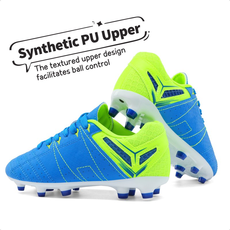 Soccer Shoes Kids - Burudani Outdoor Cleats Royal Lemon Green Size 11 (Little Kid) - Rotational Traction