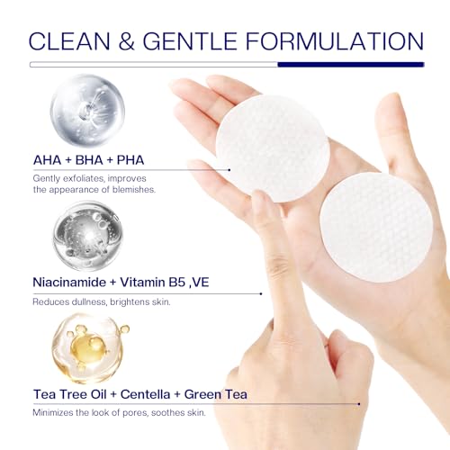 Morovan Glycolic Acid Pads 30%: Dual-Sided Face Exfoliator for Blemishes and Deep Cleaning, Clarifying Skin Tone, At-Home Peel, 65 Pads