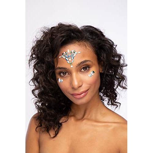 Face Jewels by Moon Glitter - Festival Face Body Gems, Crystal Make up Eye Glitter Stickers, Temporary Tattoo Jewels (Mystic Mermaid)