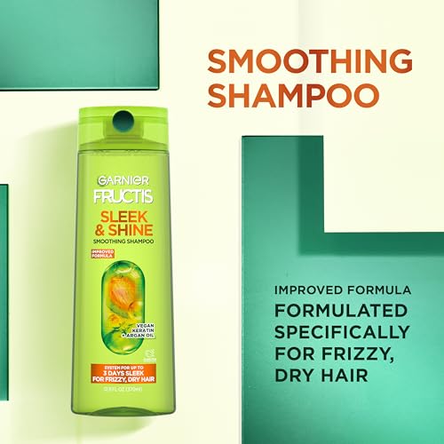 Garnier Fructis Sleek & Shine Shampoo, Frizzy, Dry, Unmanageable Hair, 22 fl. oz.(Packaging May Vary)
