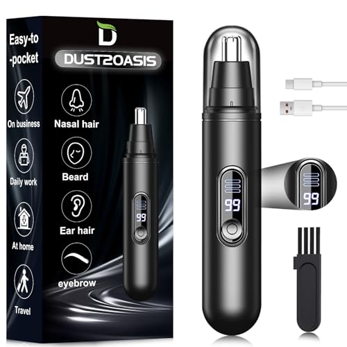 Ear and Nose Hair Trimmer for Men Women,14,000 RPM Motor with LED Display, Rechargeable Ear Hair Trimmer with Dual Edge Blades