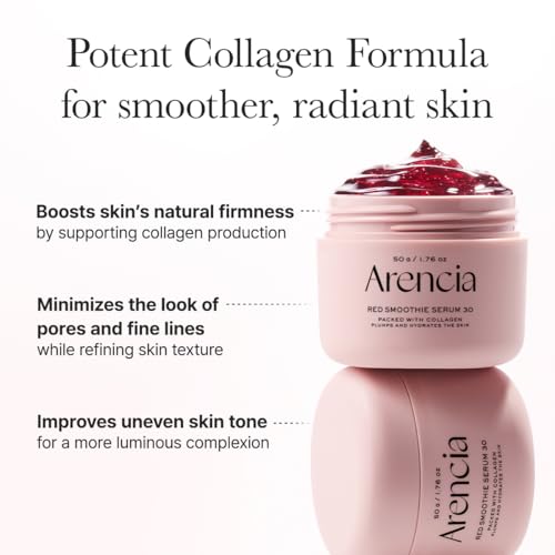 Arencia Overnight Red Smoothie Face Mask Serum, Glowing & Soothing with 30% red collagen, Niacinamide, Peptide, Vitamin E (Pack of 2)