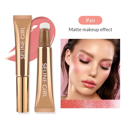 3-IN-1 Liquid Contour Stick, Highlighter & Blush & Contour Stick, Multi-Purpose Contour Makeup, Cream Contour Long Lasting and Waterproof Cosmetic #10 Dusty Pink