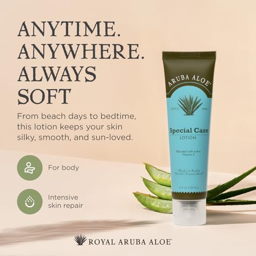 Aruba Aloe Special Care Lotion- 2 Oz Tube - Hydrating and Soothing for Dry and Sensitive Skin