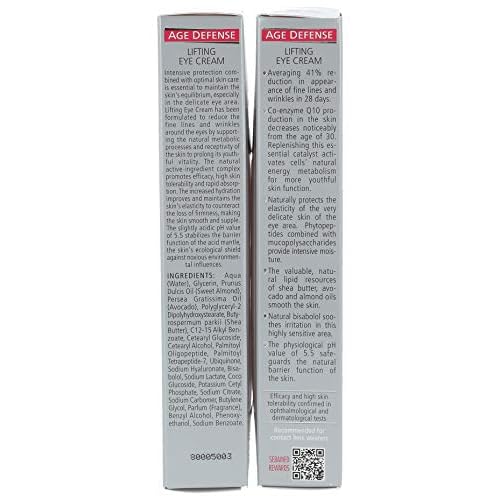 Sebamed Anti Aging Afe defense Q10 Lifting Eye Cream Hyaluron Complex - Visibly Reduces the Apperance of Wrinkles (15mL) Pack of 2