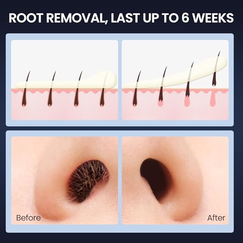 SUERBEATY Nose Wax Kit Men, Nose and Ear Hair Waxing Kit | 40 Sticks, 100g Wax, Up to 20 Uses | Smart Temp Control | USB Fast Heating | Safe for Sensitive Nasal Skin, Painless