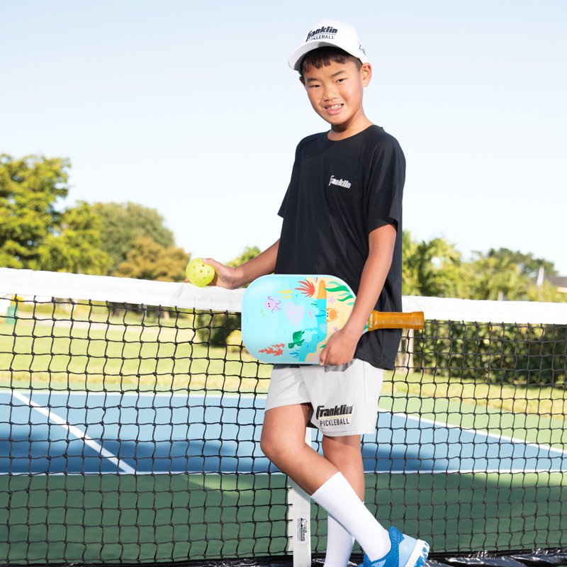 Youth Pickleball Paddle - Franklin Max Grit Fiberglass Surface, Polypropylene Core - USA Pickleball Approved - Sealife Variation