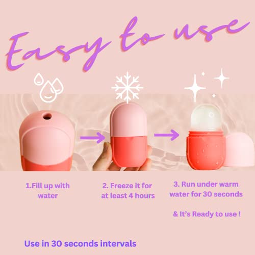 Ice Roller for Face, Eyes, and Neck ? Reusable Silicone Ice Mold for De-Puffing, Skin Toning & Glowing Complexion ? Reduce Puffiness, Tighten Pores, and Sculpt Your Skin