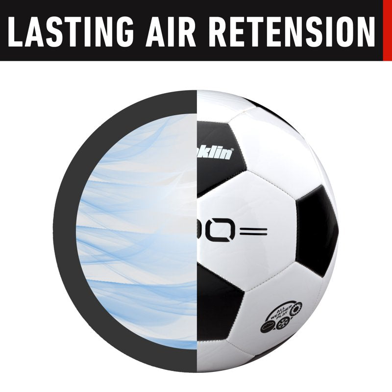 Franklin Sports Competition 100 Soccer Balls Pack - 12 Deflated with Pump, Size 3, Variation 3, 12 Black