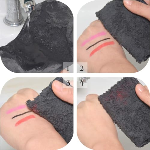 SINLAND Makeup Remover Cloth Reusable Makeup Remover Towels 6" x 6" Microfiber Face Cloth for Washing Face Makeup Remover Pads Soft Face Washcloth with Mesh Bag 12 Pack Just Water