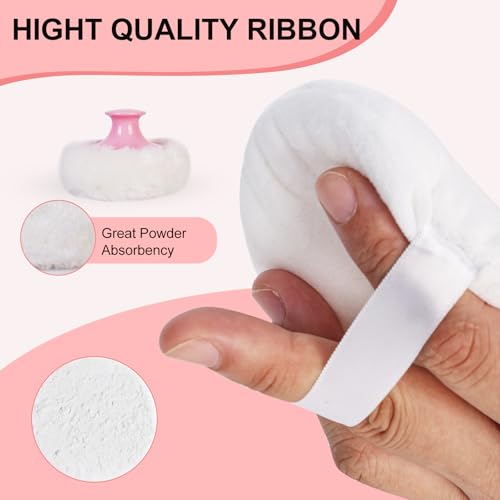 LAKIRA Extra Large Body Powder Puff and Container, 5.35" Body Container with 3.93" Powder Puff, for Baby Women's Loose Dusting Powder (Colorful)