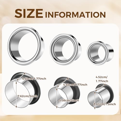3 Pcs Hair Dryer Holder Insert Curling Iron Holder Stainless Steel Salon Station Appliance Hair Styling Tool Tube Comb Organizer for Hairdresser Bathroom(Sliver,3"+2"+1.5")