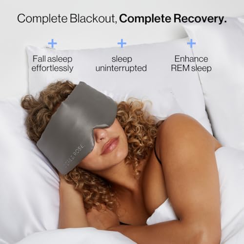 Dore & Rose Deep Sleep Mask Light Blocking, 23 Momme Mulberry Silk Eye Mask, Ultra Soft, Adjustable - Travel Sleeping Mask for Men & Women (Charcoal)
