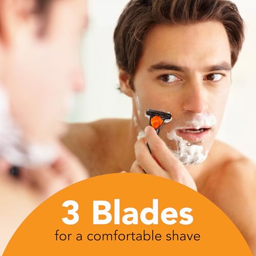 BIC Comfort 3 Refillable Men's 3-Blade Razors Holiday Gift Set, 1 Handle and 14 Cartridges, Stocking Stuffer for Men