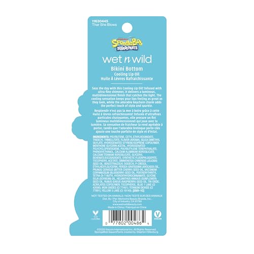 wet n wild Spongebob Bikini Bottom Cooling Lip Oil - Thar She Blows (Pack of 2)