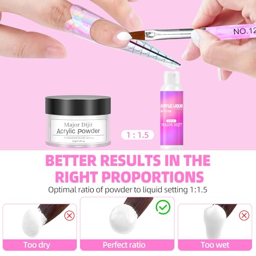 Acrylic Nail Kit with Drill 120ml Liquid Powders Base Coat Top Coat Primer with everything Nails Kit Acrylic Set Manicure Tools Salon DIY