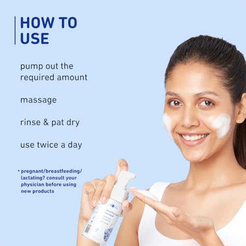 Plum 1% Encapsulated Salicylic Acid Foaming Face Wash with Glycolic Acid, Fruit AHA's & Blueberry Extracts | Fights Acne, Blackheads & Breakouts | For Men & Women | Sulphate-Free | 100% Vegan | 110 ml