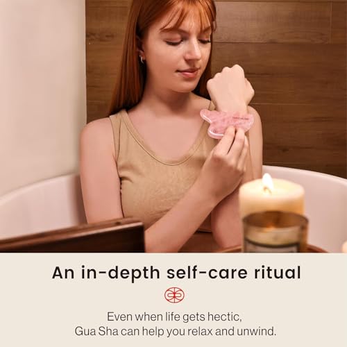 Rena Chris Gua Sha Facial and Body Tools- Natural Jade Gua Sha Stone for Face Manual Massage with Exquisite Wooden Box, Jawline Sculpting and Puffiness Reducing, Whole Body Care Tool with Manual