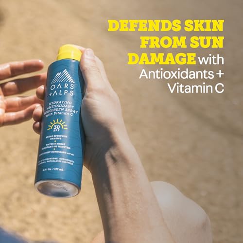 Oars + Alps SPF 30 Face & Body Broad Spectrum Sunscreen Spray | Fast-Absorbing, Lightweight, Non-Greasy, Hawaii Reef Act 104 Compliant, Water-Resistant, Octinoxate + Oxybenzone Free, 6 Oz, 2 Pack