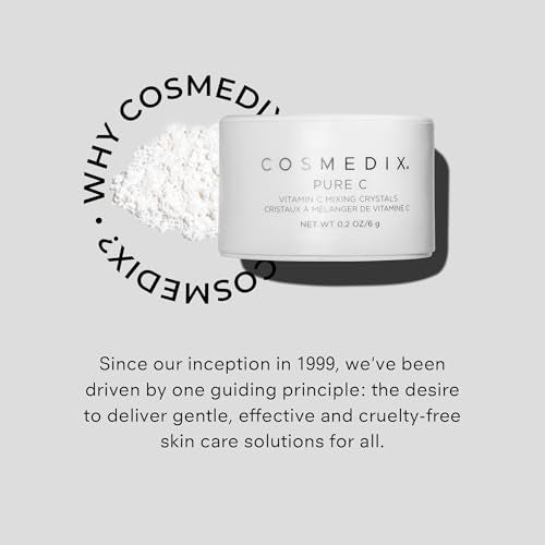 COSMEDIX Pure C Mixing Crystals, Vitamin C Powder for Face - Brightening Facial Skin Care Products for Fine Lines & Uneven Skin Tone - Ultra Fine Mixing Face Powder for Moisturizers & Serums