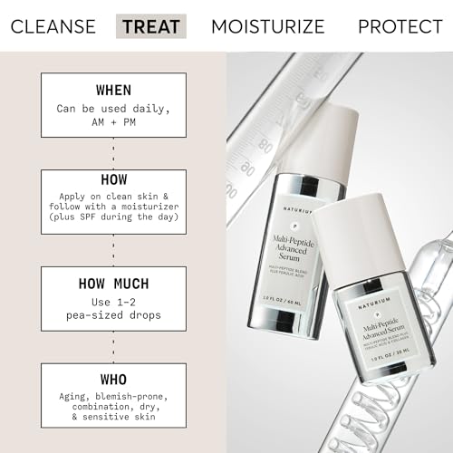 Naturium Multi-Peptide Advanced Serum Jumbo, Firming & Smoothing Face Serum for Fine Lines & Wrinkles with Advanced Multi-Peptide Blend, 2 oz